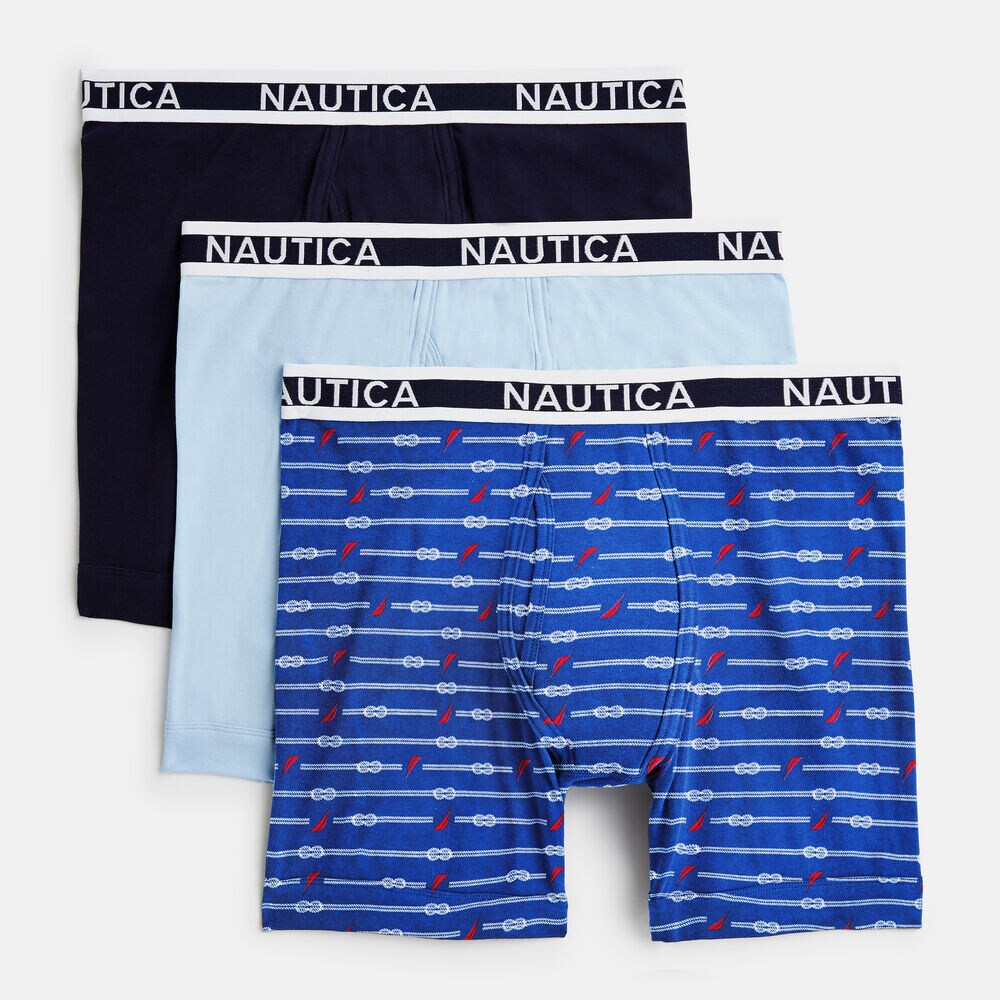 Stretch Boxer Briefs, 3-Pack,Crest Blue,large
