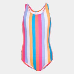 TODDLER GIRLS' COLORFUL STRIPED ONE-PIECE SWIMSUIT (2T-4T),Neon Coral,large