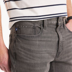 Vintage Straight Stretch Denim,Charcoal,large