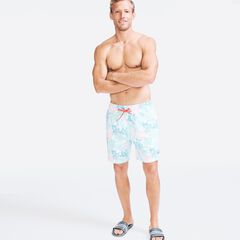 8" SUSTAINABLY CRAFTED CORAL PRINT SWIM,Bright White,large