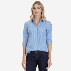 Striped Perfect Shirt,Deep Blue Violet,large