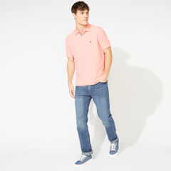 BIG & TALL STRETCH MESH POLO,Pale Coral,large