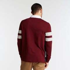 COLORBLOCK LONG SLEEVE RUGBY,Royal Burgundy,large