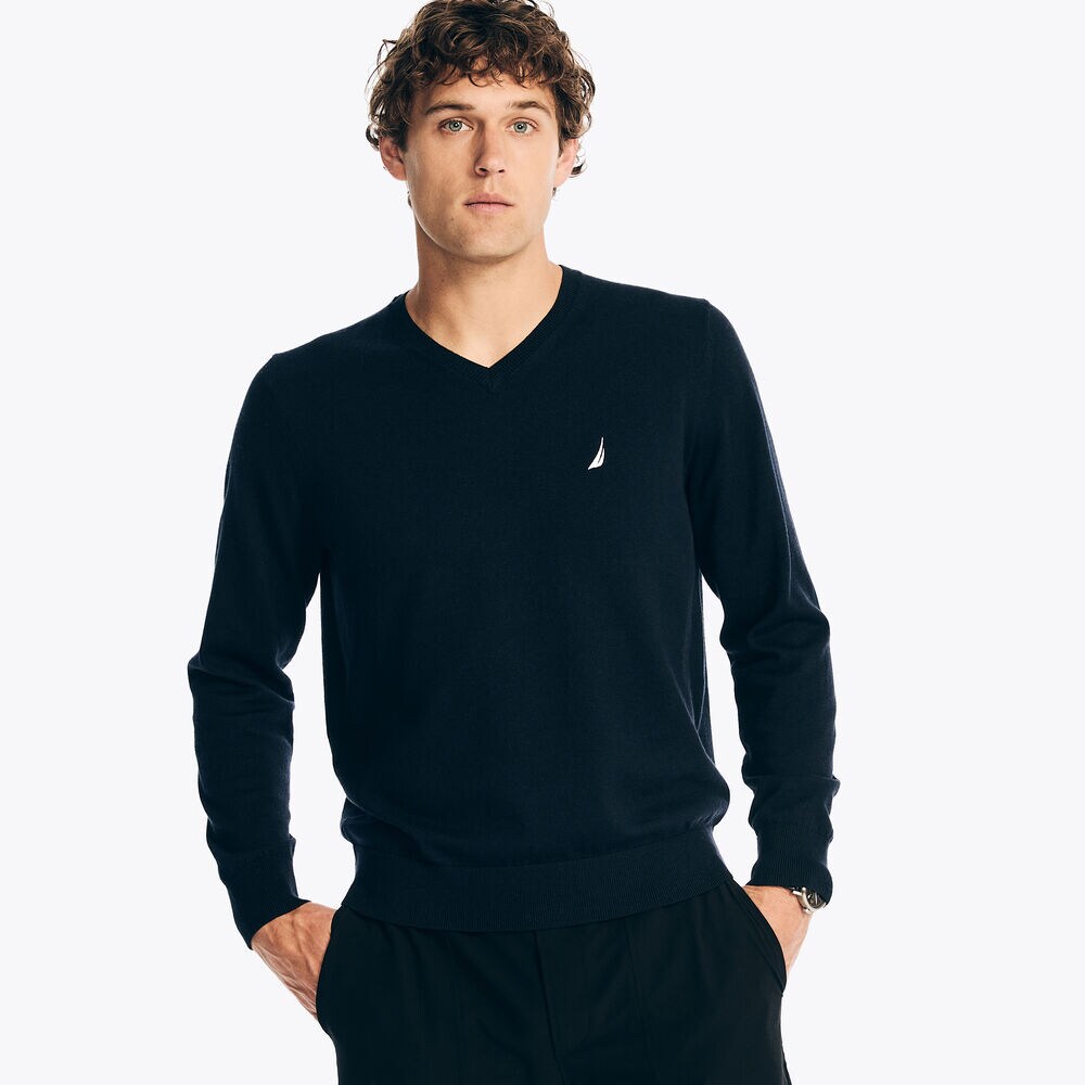 Navtech V-Neck Deck Sweater,Stellar Blue Heather,large