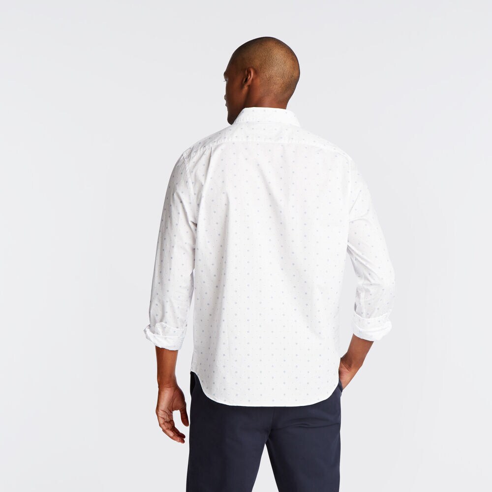 CLASSIC FIT POPLIN SHIRT IN MEDALLION PRINT,Bright White,large