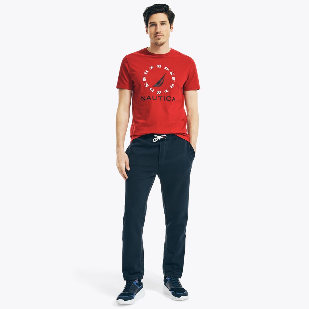 SUSTAINABLY CRAFTED FLAG GRAPHIC T-SHIRT,Nautica Red,large