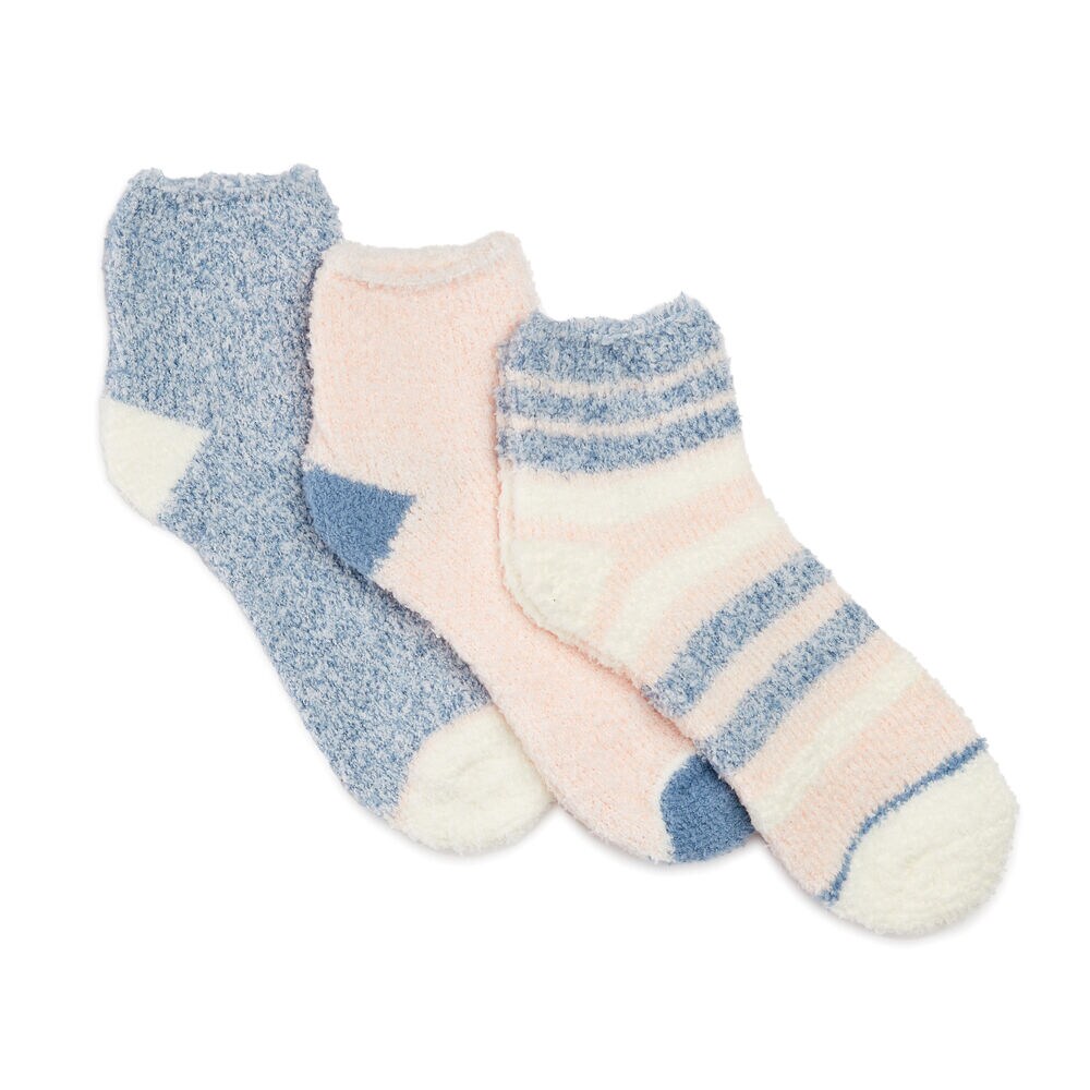 FUZZY MID-CREW SOCKS, 3-PACK,Multi,large