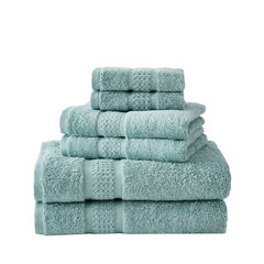 OCEANE TURQUOISE 6-PIECE ANTIBACTERIAL TOWEL SET,Multi,large