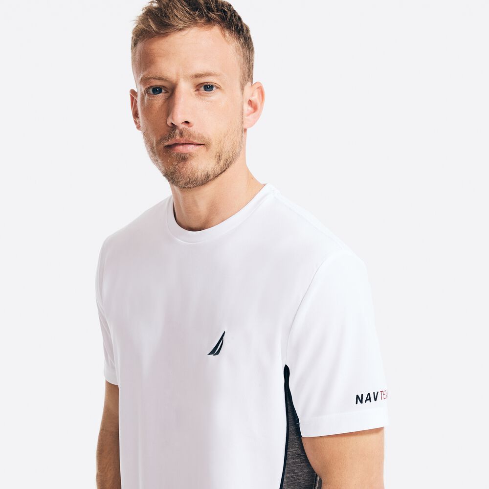 NAVTECH SUSTAINABLY CRAFTED COLORBLOCK T-SHIRT,Bright White,large