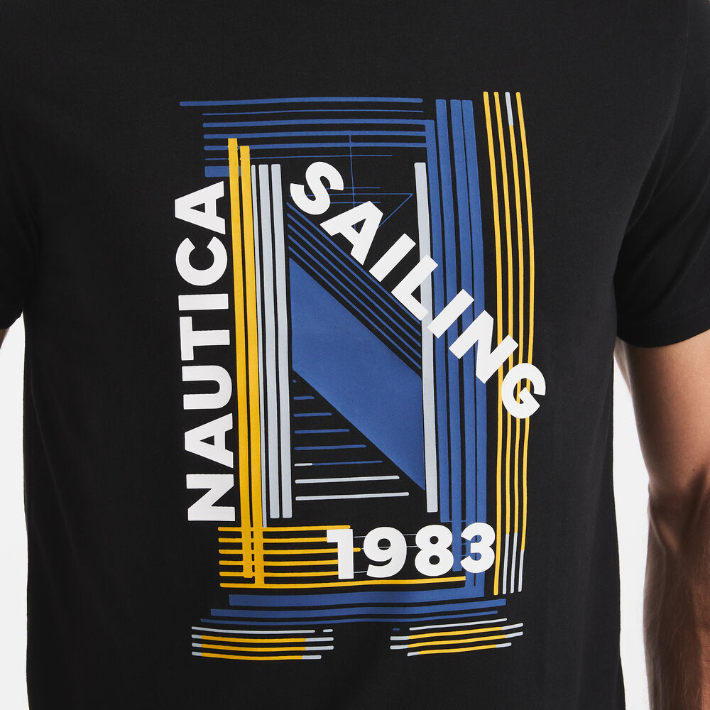 Sailing 1983 Graphic T-Shirt,True Black,large