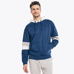 COLORBLOCK PULLOVER HOODIE,Blue Depths,large