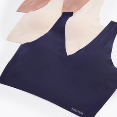 Laser-Cut Bralettes, 3-Pack,Dark Brown Heather,large