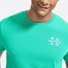 SUSTAINABLY CRAFTED YACHT CLUB GRAPHIC T-SHIRT,Dark Dill,large