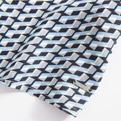 COLORBLOCK GEO PRINT SPLIT NECK TOP,Bolt Blue,large