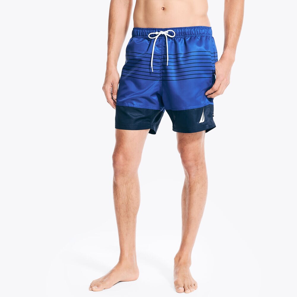 6" Striped Quick-Dry Swim,Bright Cobalt,large