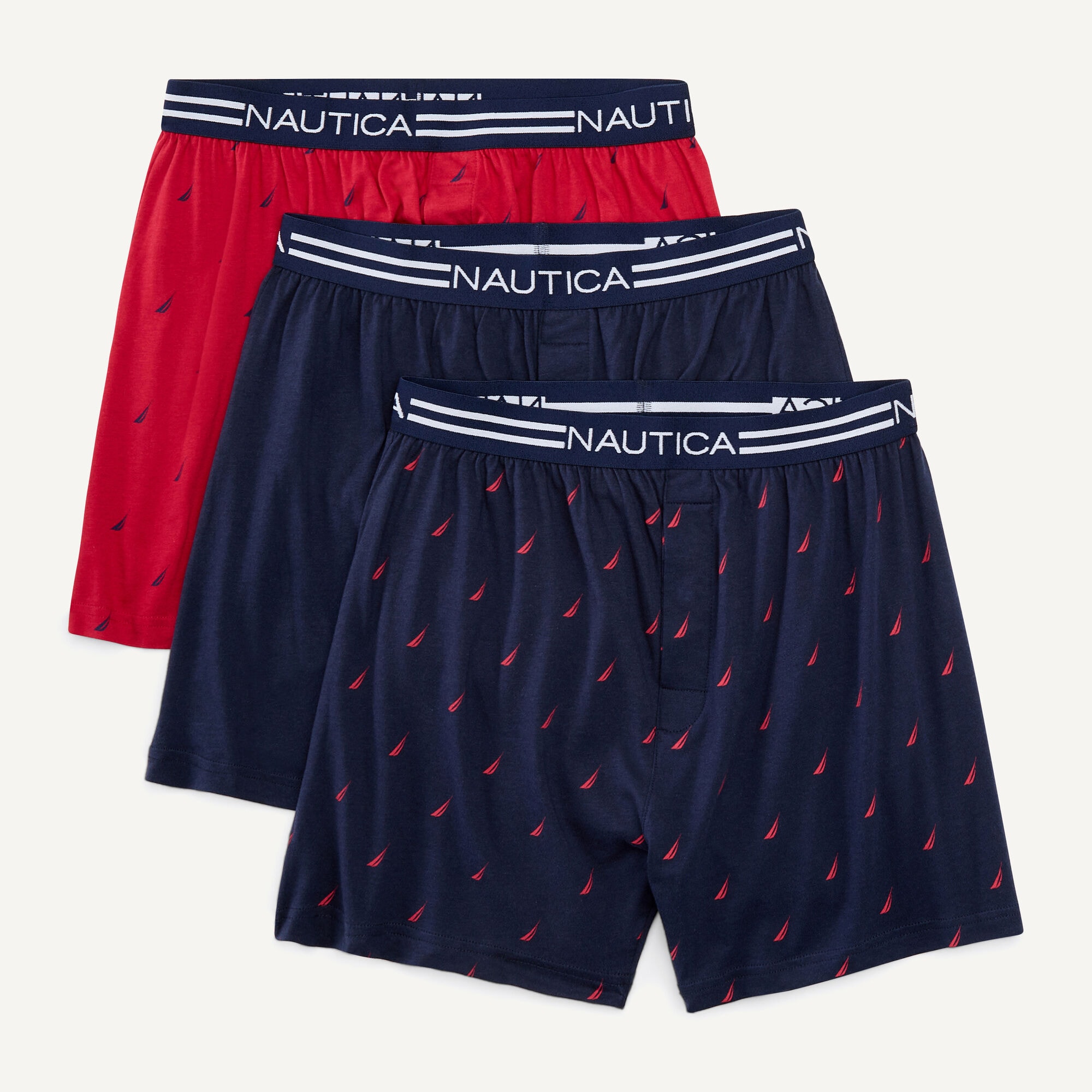 Solid Knit Boxers, 3-Pack,Atlantic Dark,large