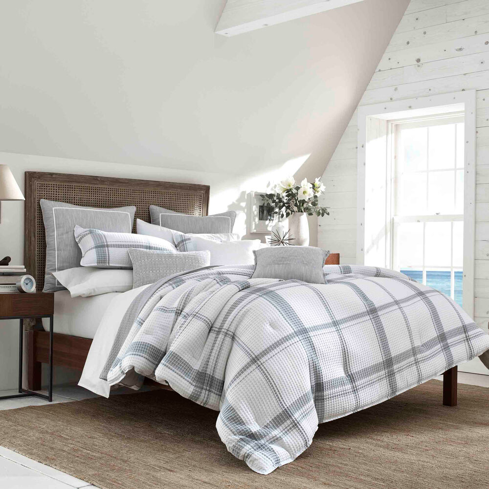 Bronwell Full/Queen Comforter Set in Grey Windowpane,Grey Heather,large