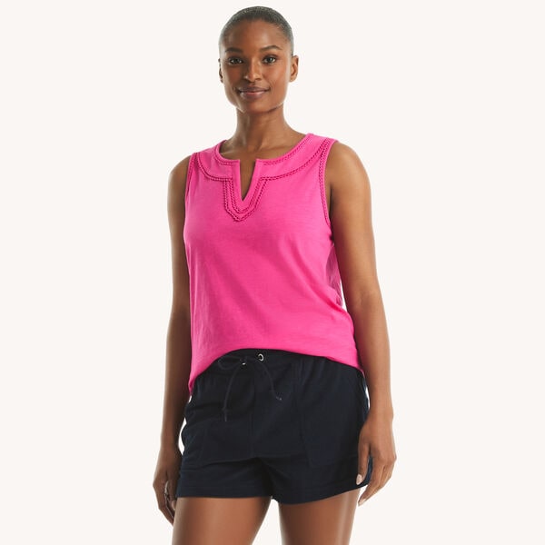 Scallop-Trim Tank Top
