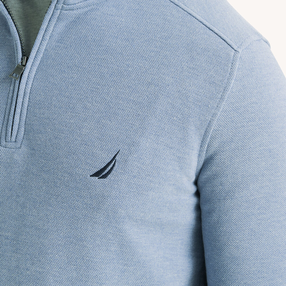 Big & Tall Quarter-Zip Fleece Sweatshirt,Anchor Blue Heather,large