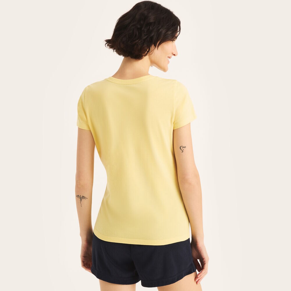 Sustainably Crafted Embroidered Flowers Graphic T-Shirt,Sunshine,large