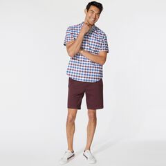 PLAID SHORT-SLEEVE SHIRT,Zinfandel,large