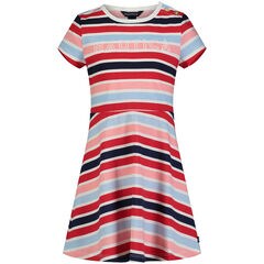 Little Girls' Stripe Knit Skater Dress (4-6X),Antique White Wash,large