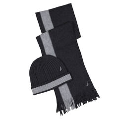 SIDE STRIPE HAT AND SCARF SET,Pale Blue,large