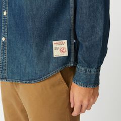 BIG & TALL DENIM SHIRT,Navy,large
