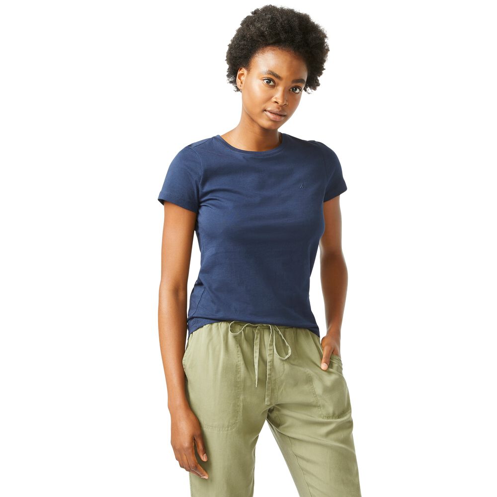 SOLID CREWNECK T-SHIRT,Stellar Blue Heather,large