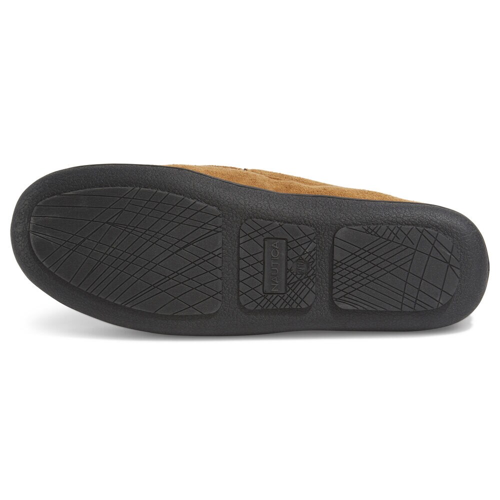 BRAND ICON SUEDE SLIPPER,Camel,large