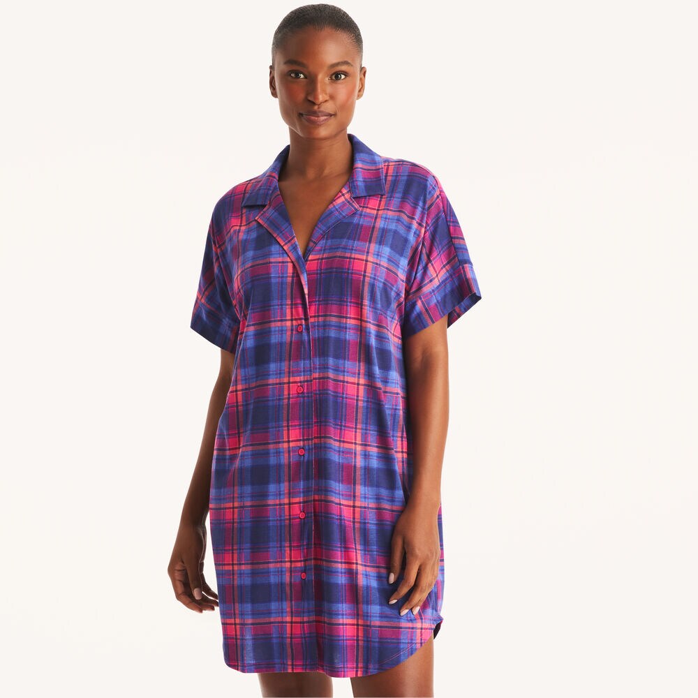 Sleep Shirt Dress,Admiral Blue,large