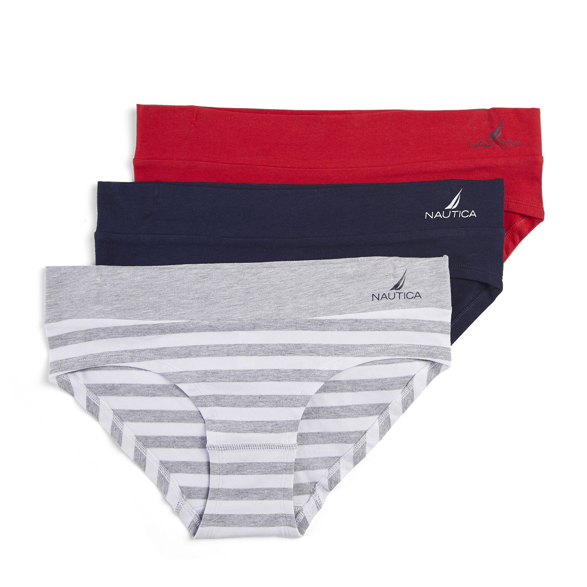 LOGO MID-RISE BRIEFS, 3-PACK,Grey Heather,large