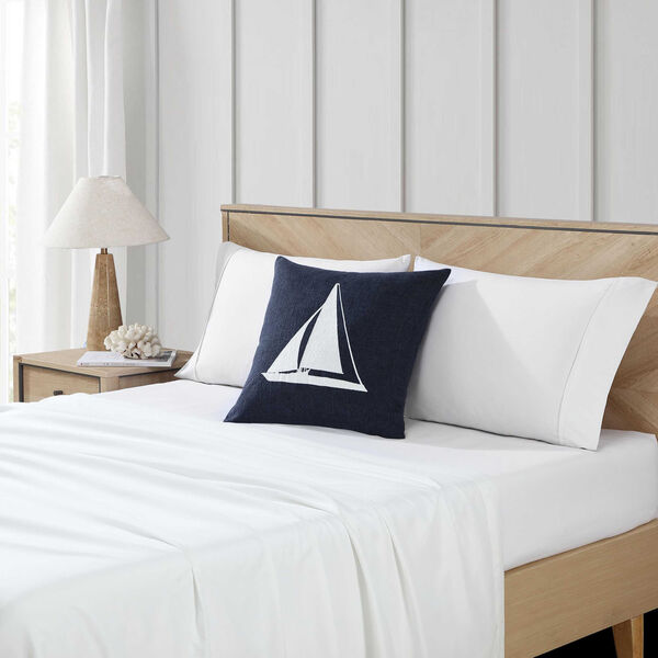 Sailboat Horizons Navy Decorative Pillow