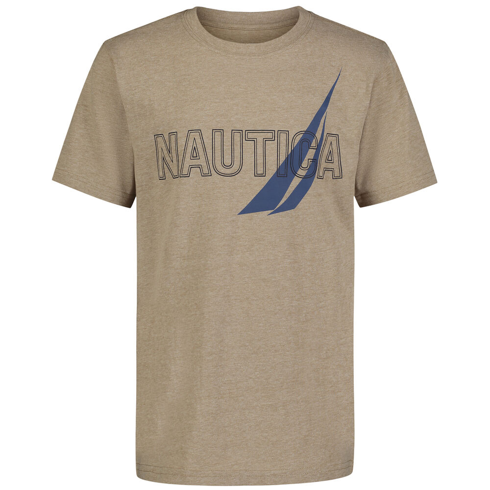 Boys' Overlapped T-Shirt (8-20),Dark Oatmeal Heather,large