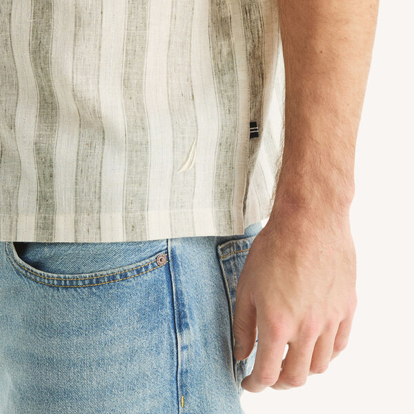 Striped Short-Sleeve Camp Shirt