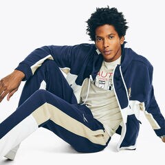 COLORBLOCK FULL-ZIP HOODIE,Stellar Blue Heather,large