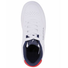 Boys' Logo Lace-Up Sneaker,White,large