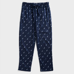 BRAND ICON PRINT SUEDED FLEECE SLEEP PANT,Peacoat,large
