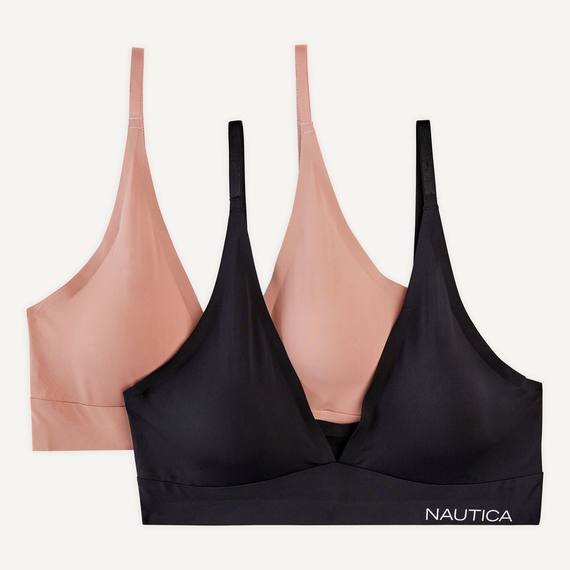 Laser-Cut Plunge Bra, 2-Pack,Black,large