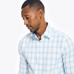 NAVTECH SLIM FIT PLAID SHIRT,Bright White,large