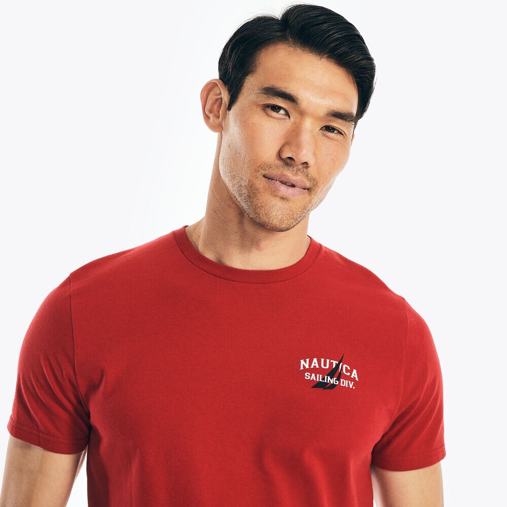 SUSTAINABLY CRAFTED ANCHOR GRAPHIC T-SHIRT,Nautica Red,large