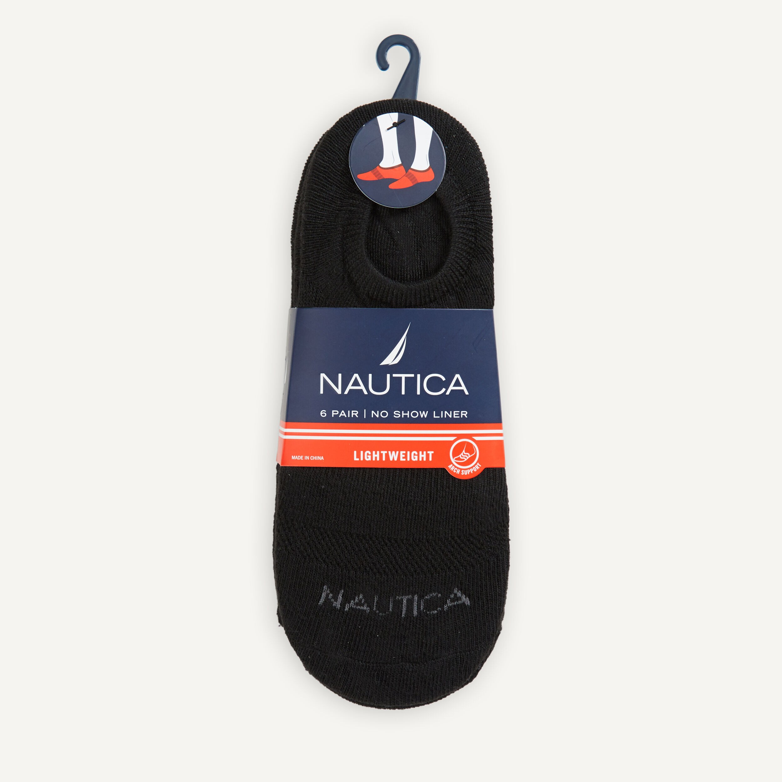 LOGO STRETCH LINER SOCKS, 6-PACK | Nautica