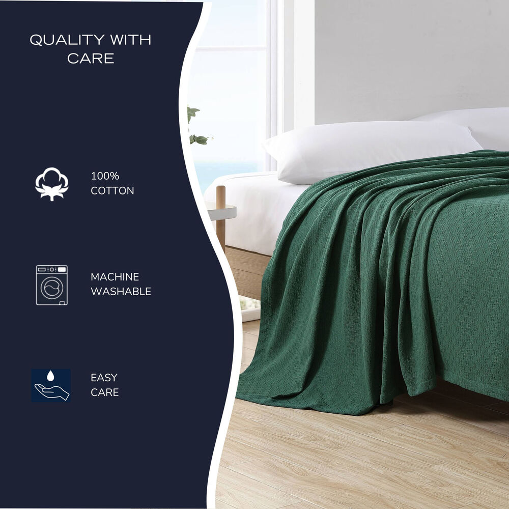 Ripple Cove Green Twin Blanket,Dark Hunter,large