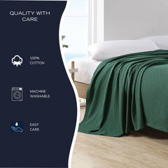 Ripple Cove Green Twin Blanket,Dark Hunter,large
