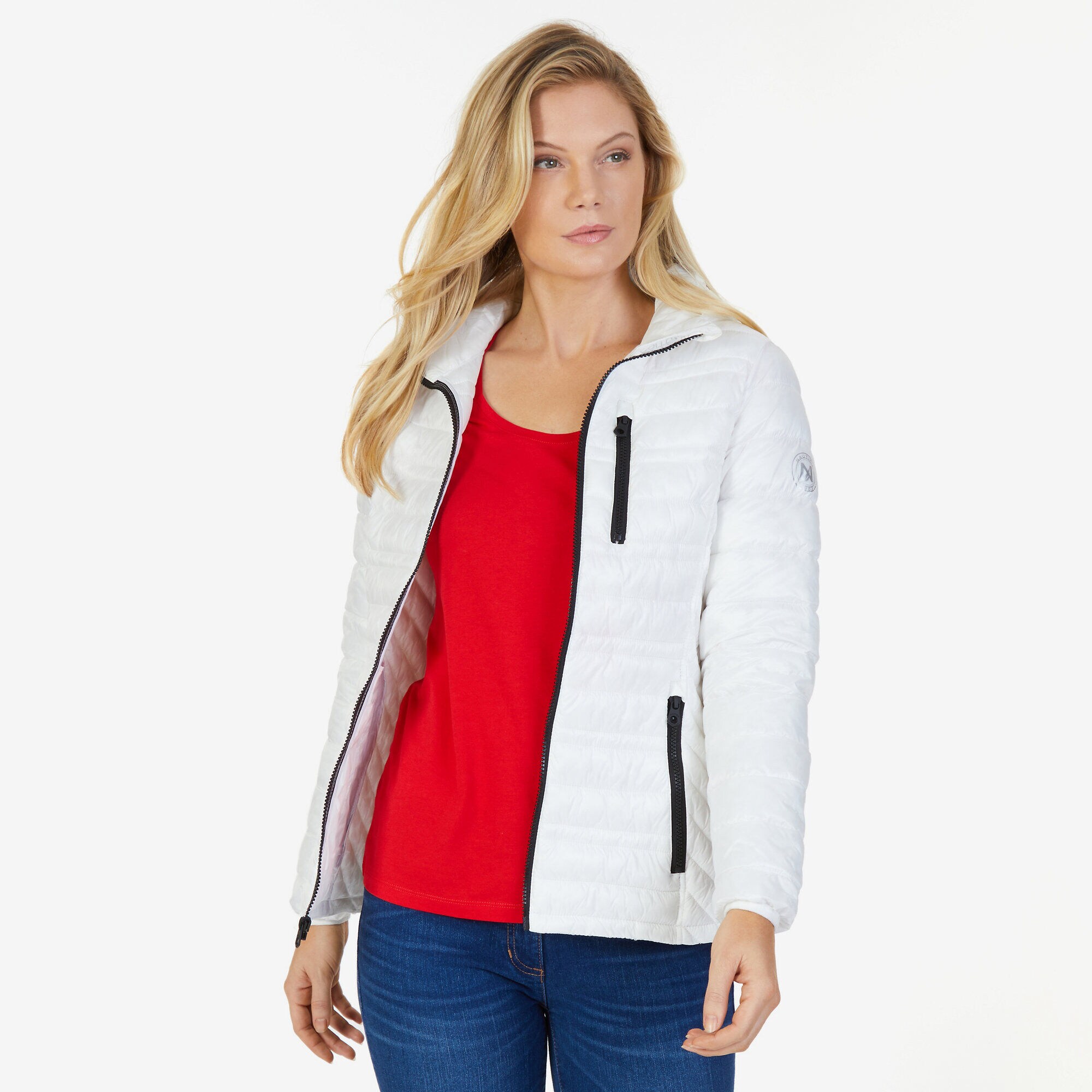 Down Puffer Jacket,Bright White,large