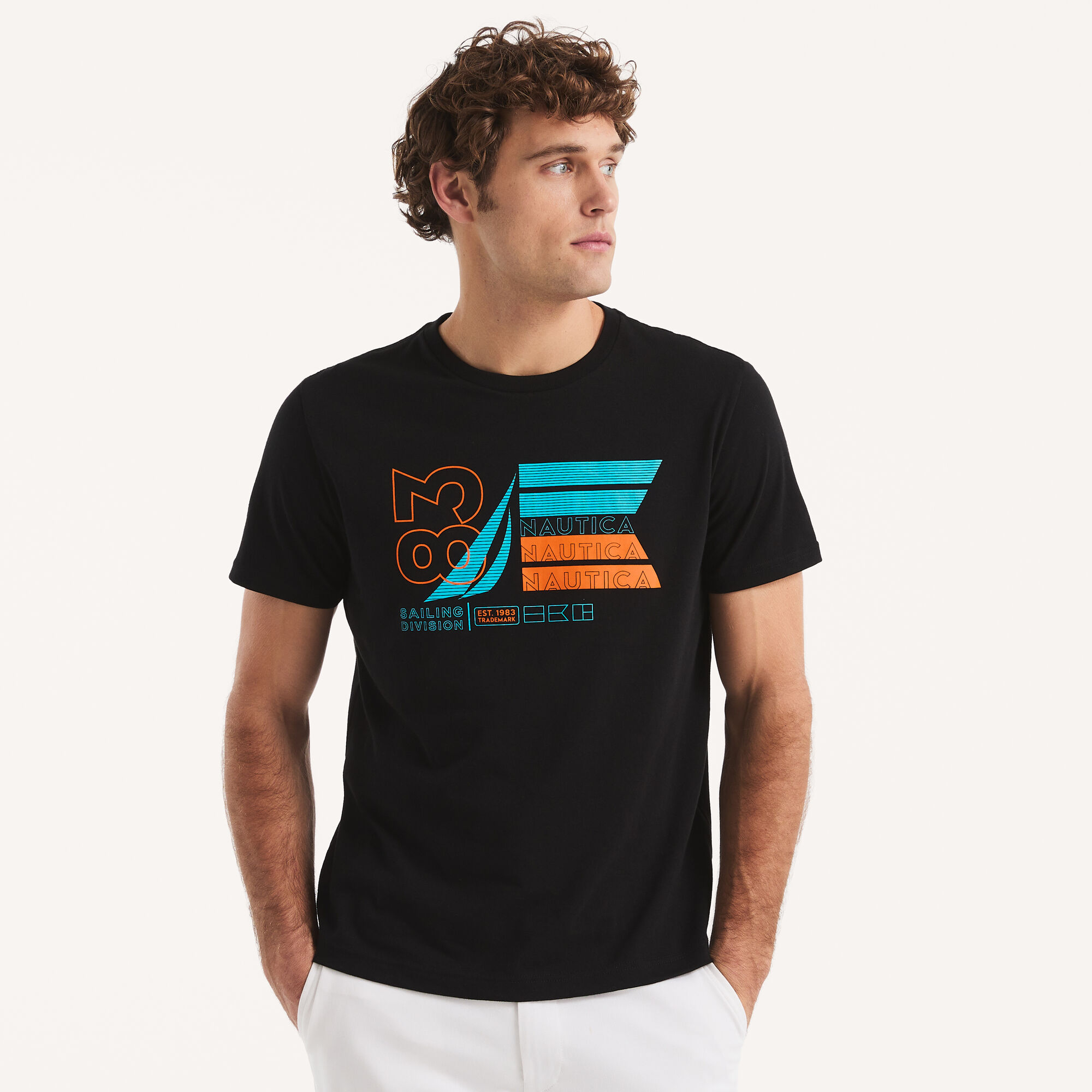 NAUTICA 83 GRAPHIC T-SHIRT,True Black,large