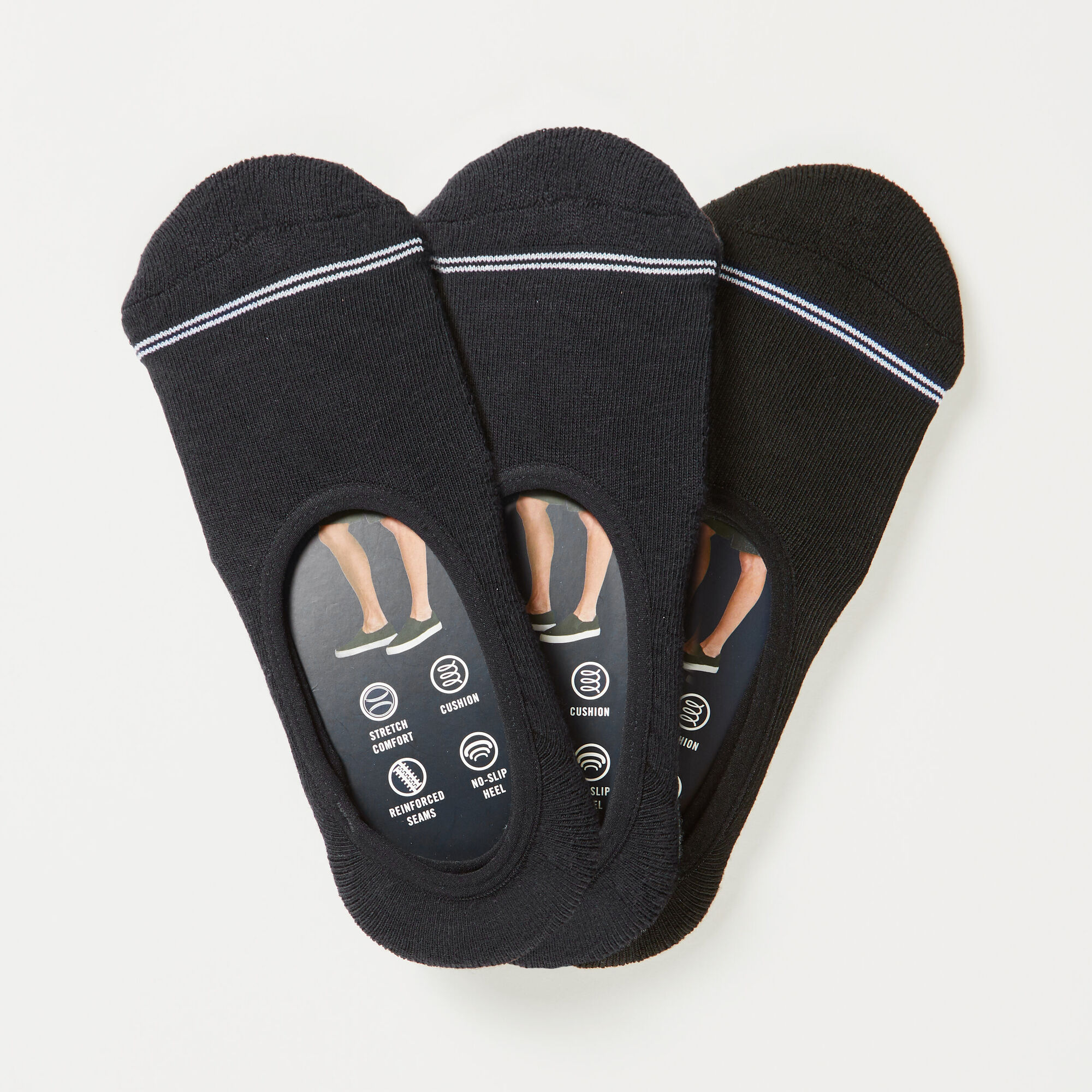 SHOE LINER SOCKS, 3-PACK,Dove,large
