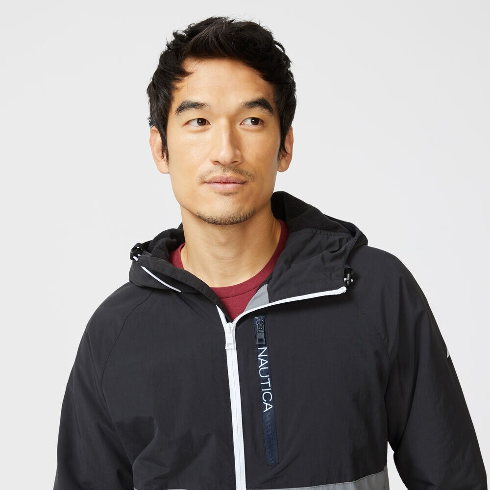 COLORBLOCK HOODED JACKET,Grey Shadow,large