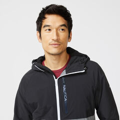 COLORBLOCK HOODED JACKET,Grey Shadow,large