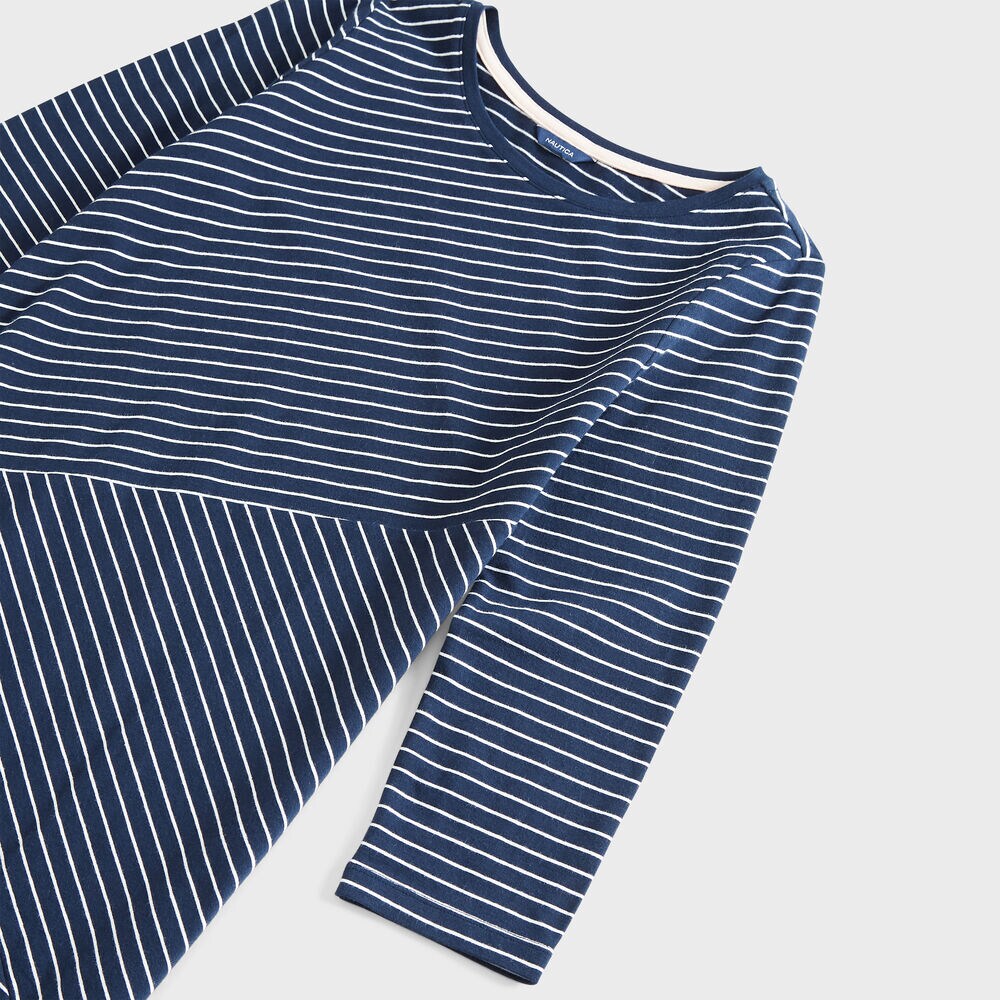 STRIPE KNIT DRESS,Stellar Blue Heather,large